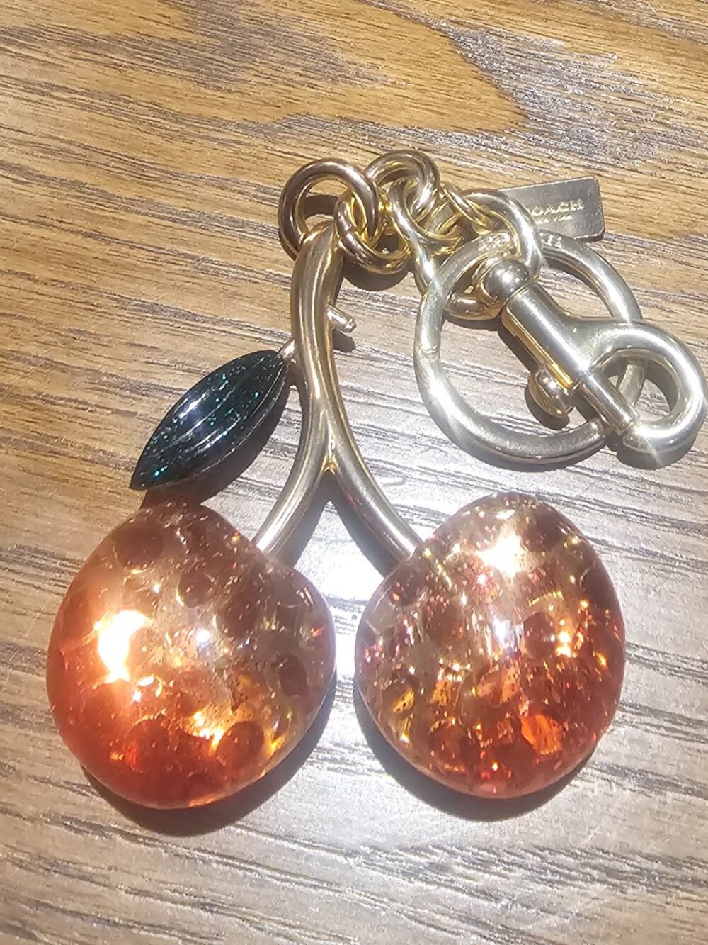 Coach cherry keychain